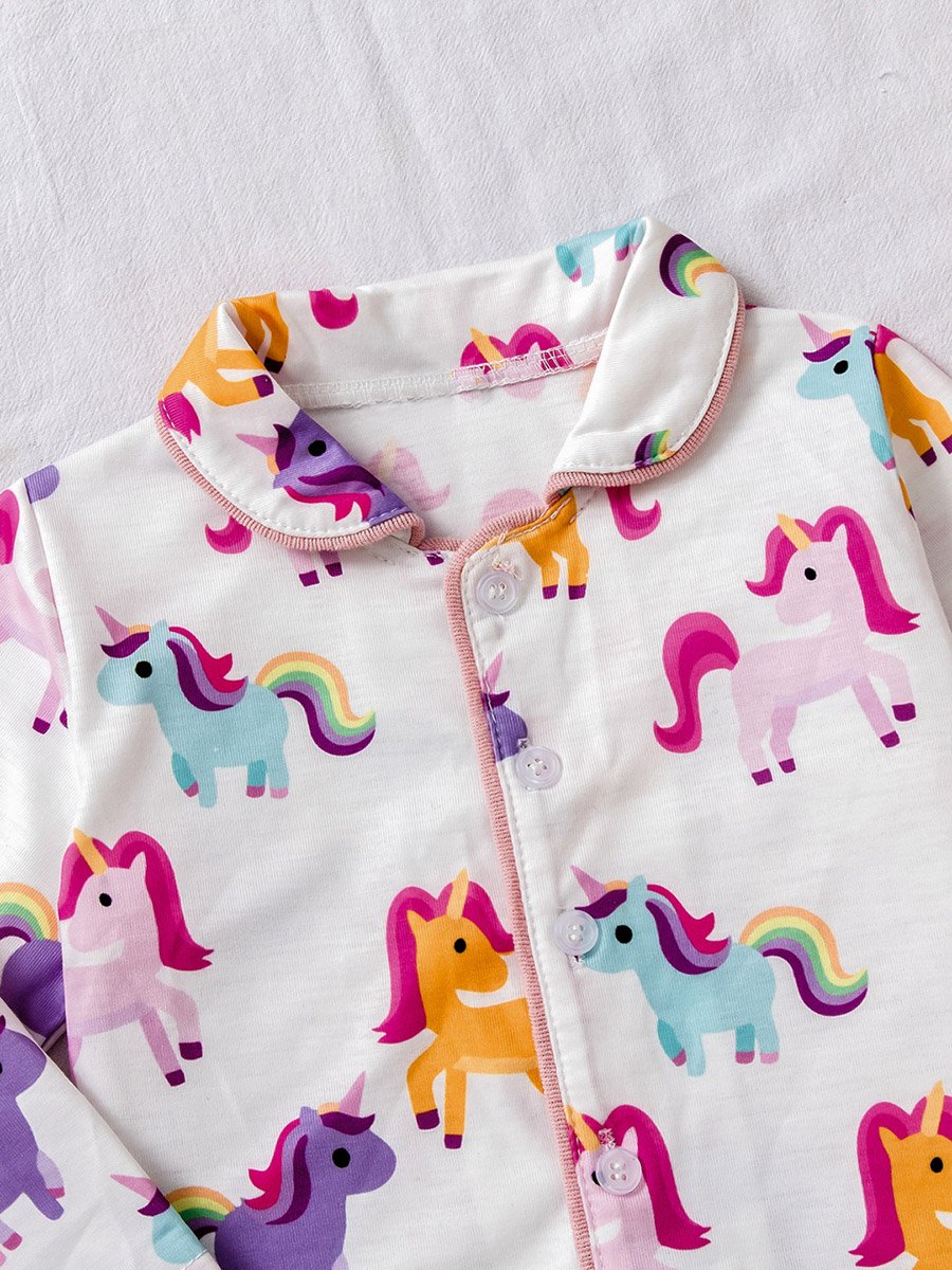 Graphic Print Long Sleeve Shirt And Pyjama Set