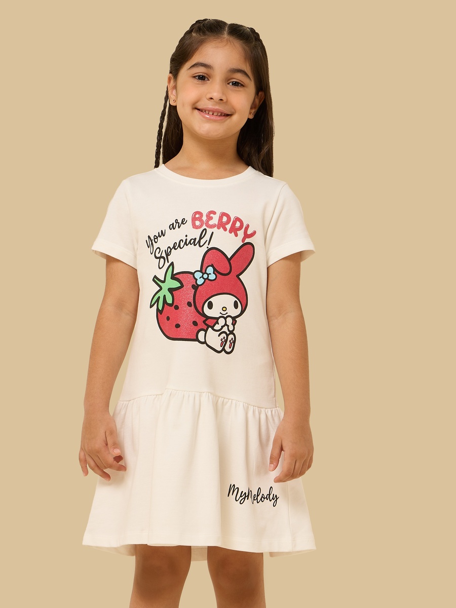 My Melody Print Drop Waist Dress