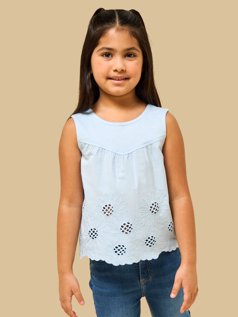 Floral Embroidered Sleeveless Top