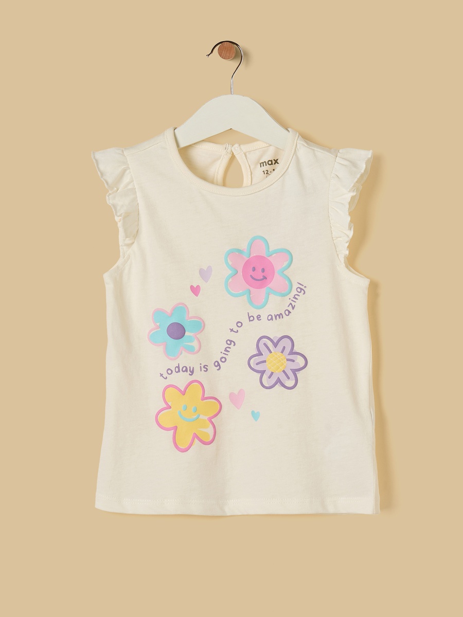 Graphic Print Sleeveless Top
