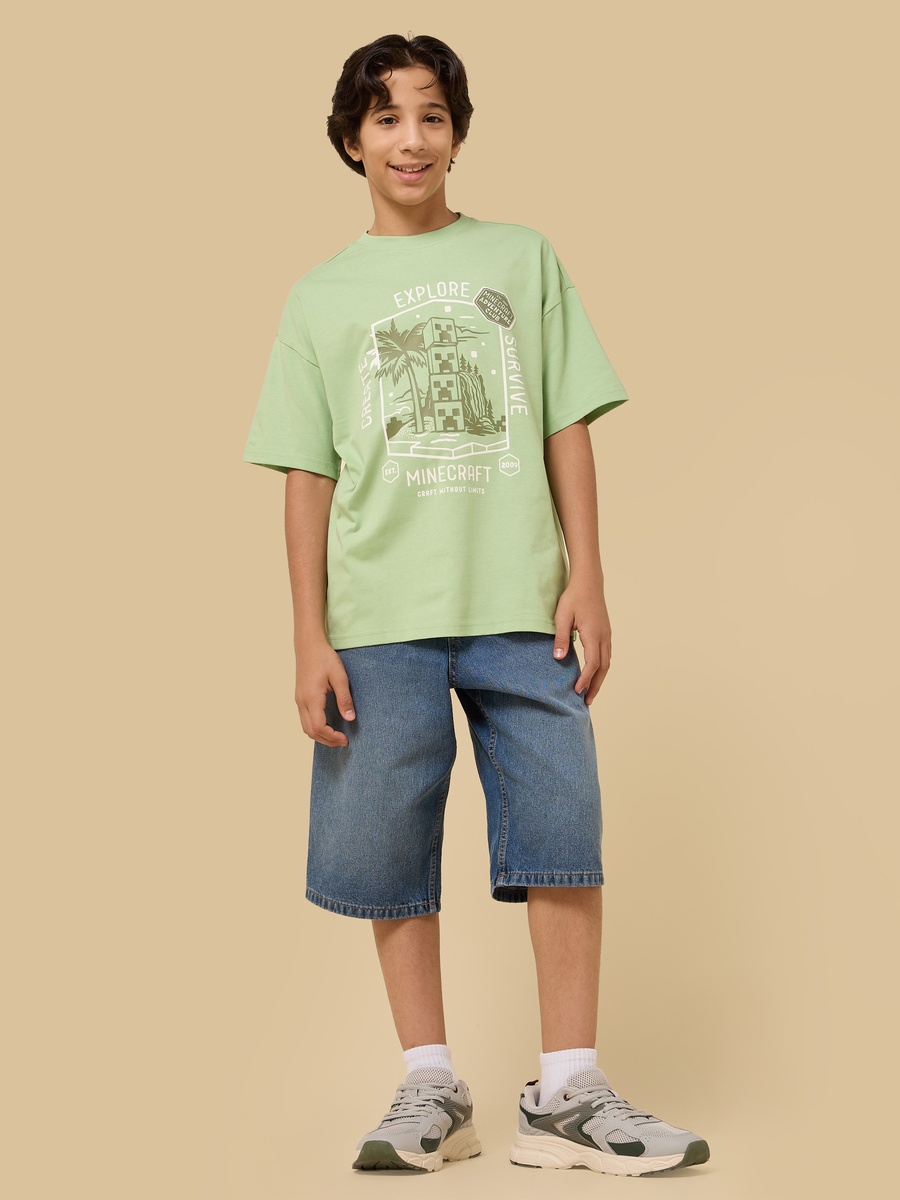 Minecraft Print Cotton T-Shirt