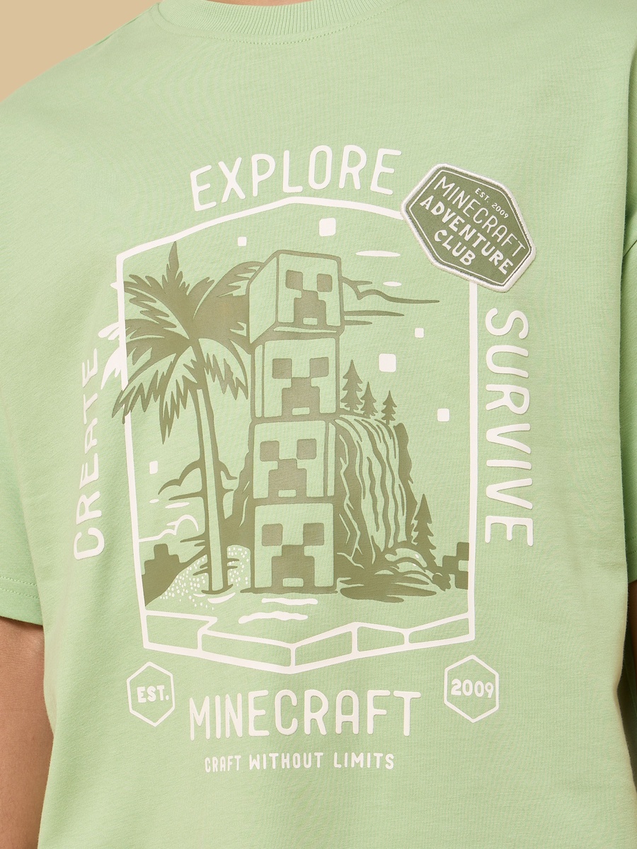 Minecraft Print Cotton T-Shirt