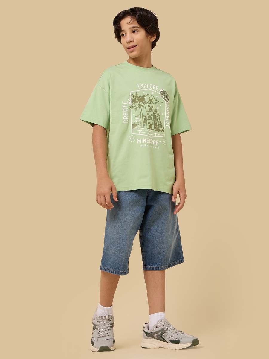 Minecraft Print Cotton T-Shirt