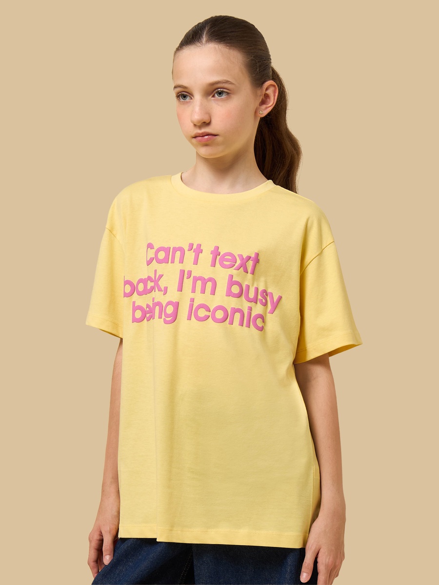 Slogan Print Oversized Cotton T-Shirt