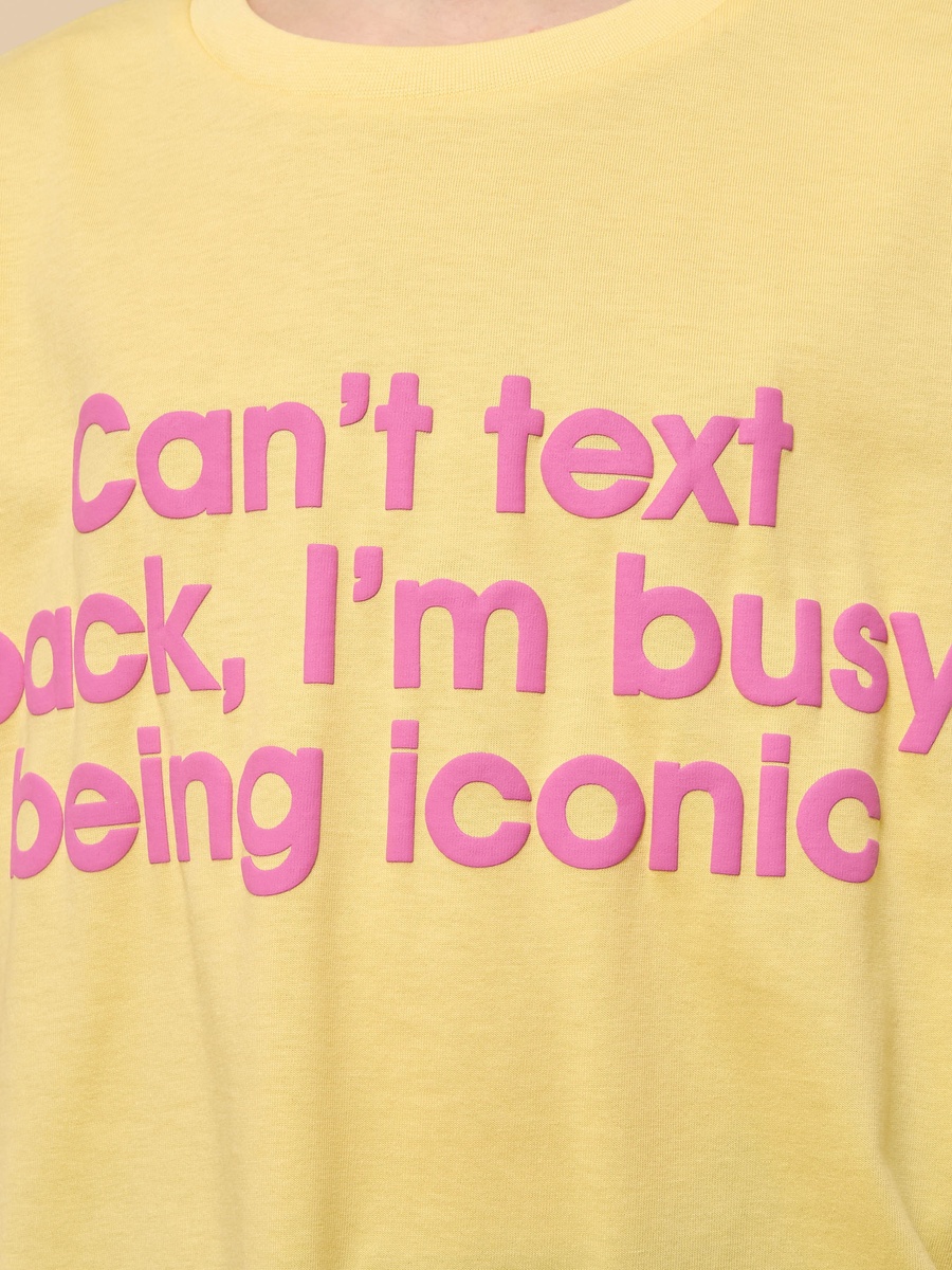 Slogan Print Oversized Cotton T-Shirt