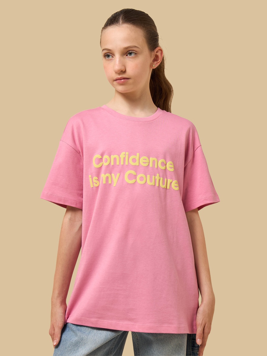 Slogan Print Oversized Cotton T-Shirt
