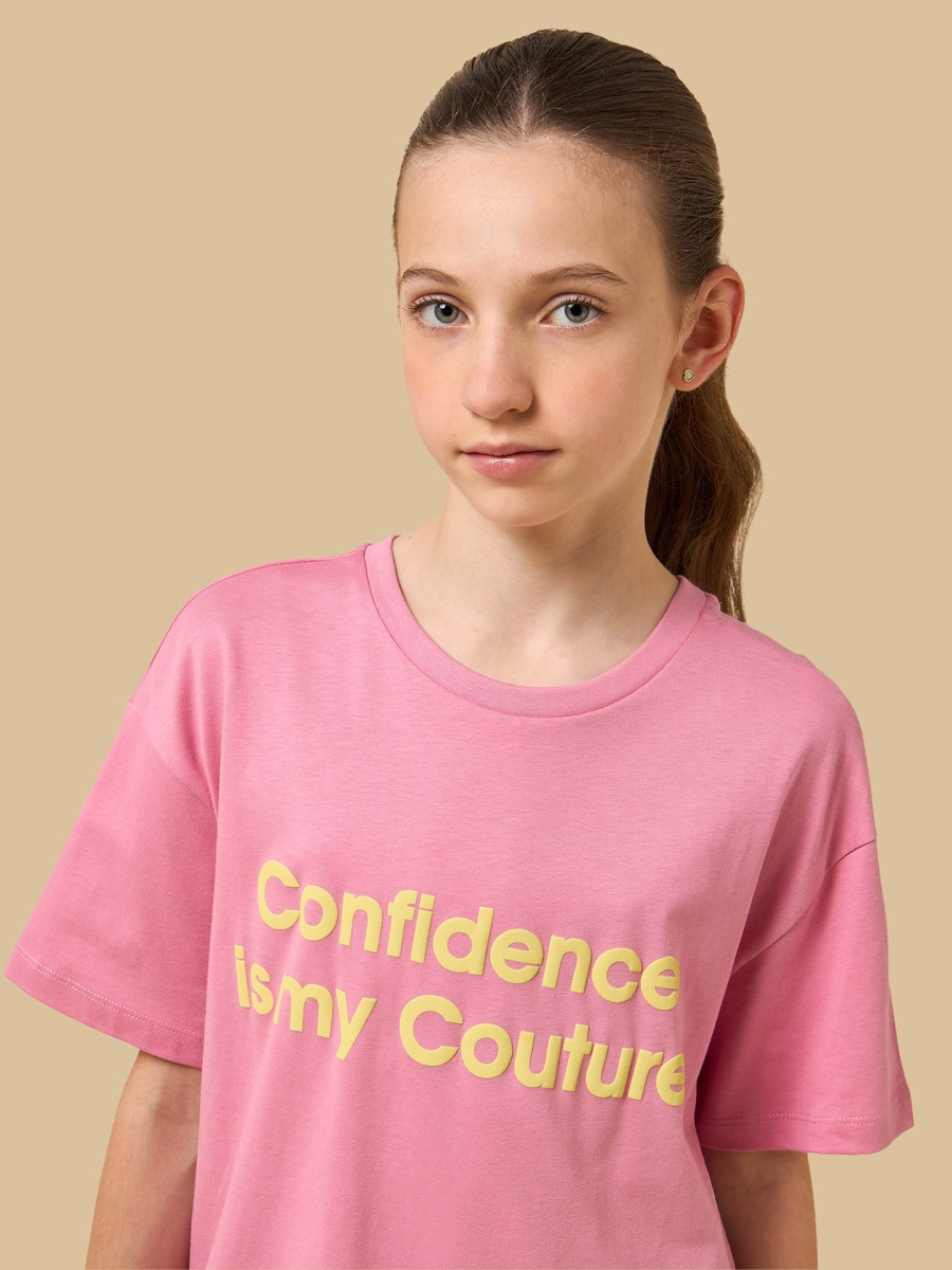 Slogan Print Oversized Cotton T-Shirt