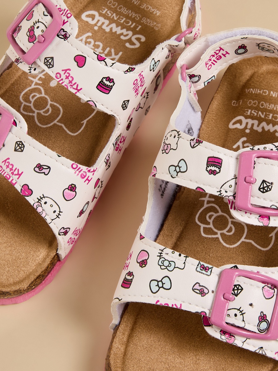 Hello Kitty Print Sandals with Hook and Loop Closure