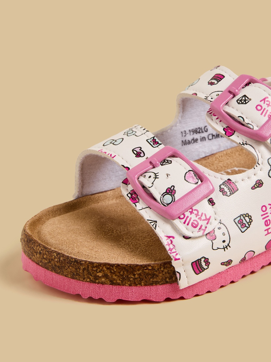 Hello Kitty Print Sandals with Hook and Loop Closure
