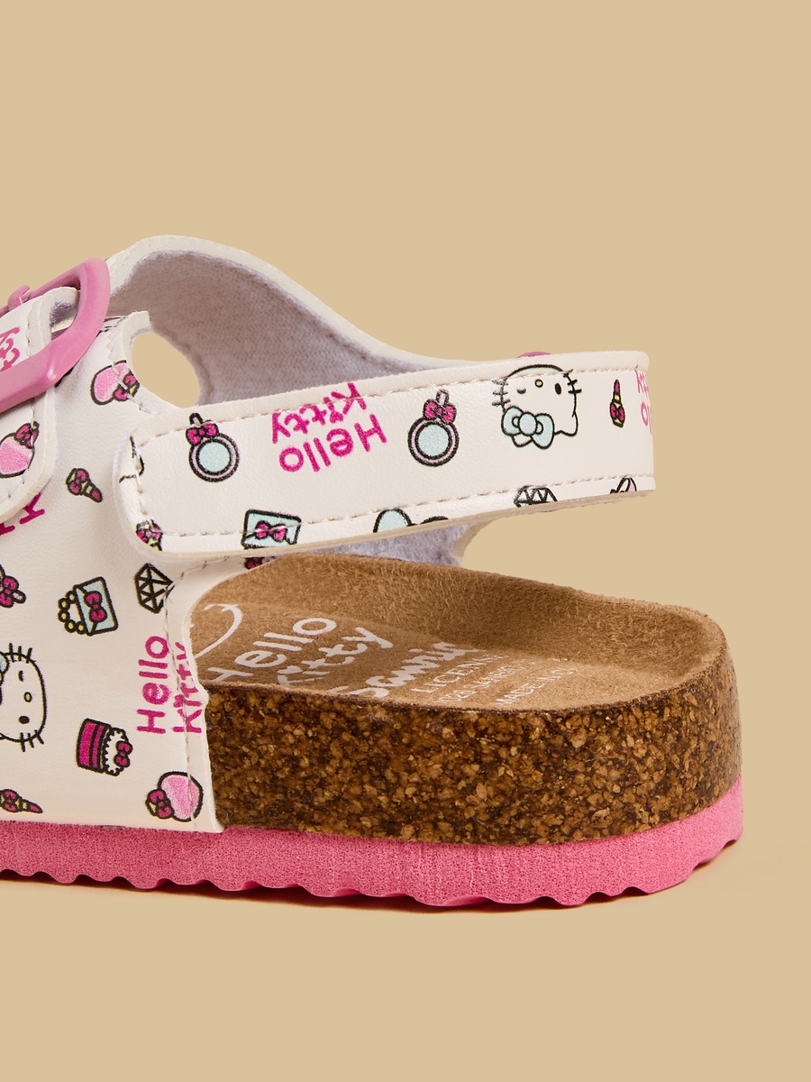 Hello Kitty Print Sandals with Hook and Loop Closure