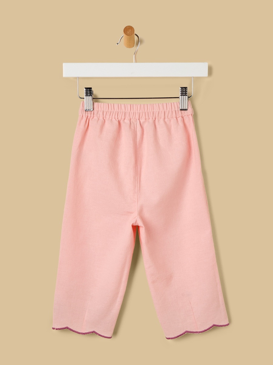 Floral Embroidered Linen Pants