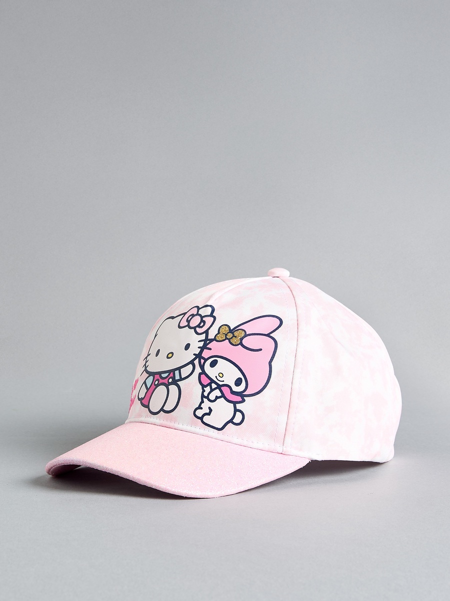Hello Kitty Print Cap with Snap Back Closure