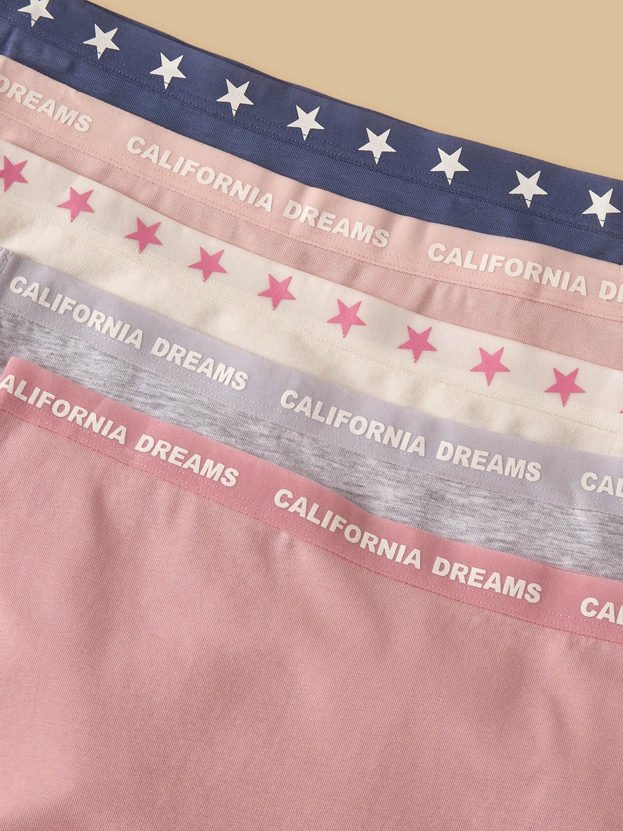 Pack of 5 - Printed Waistband Boyshorts