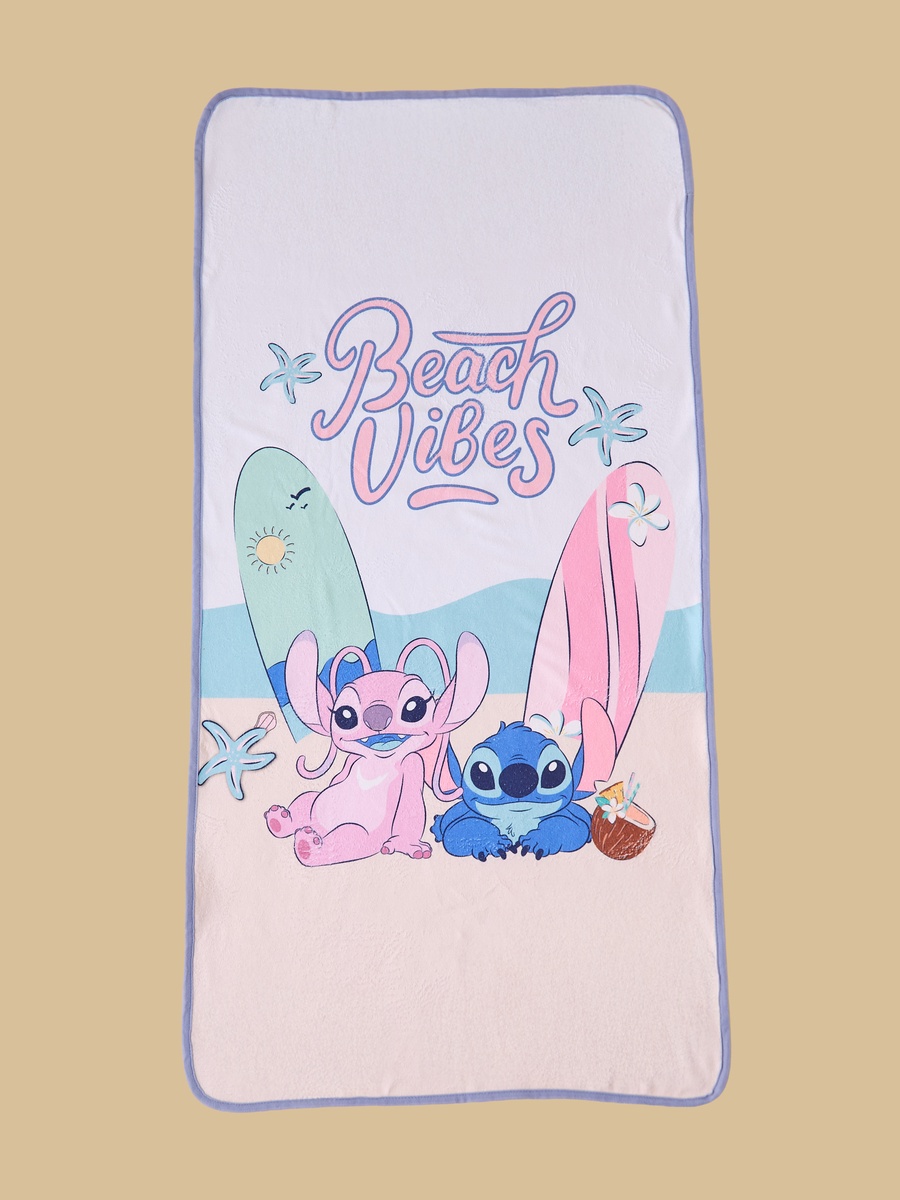 Angel and Stitch Print Towel