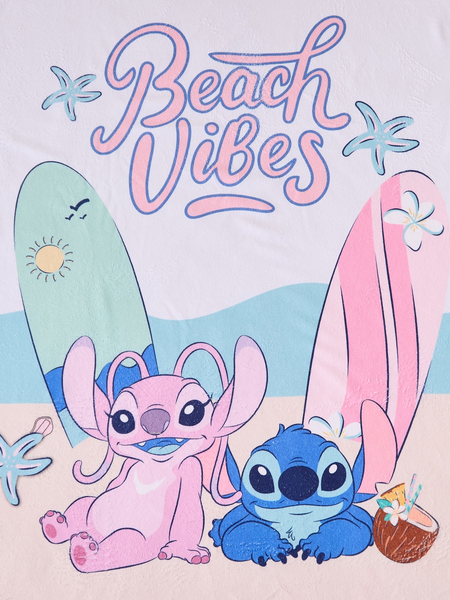 Angel and Stitch Print Towel