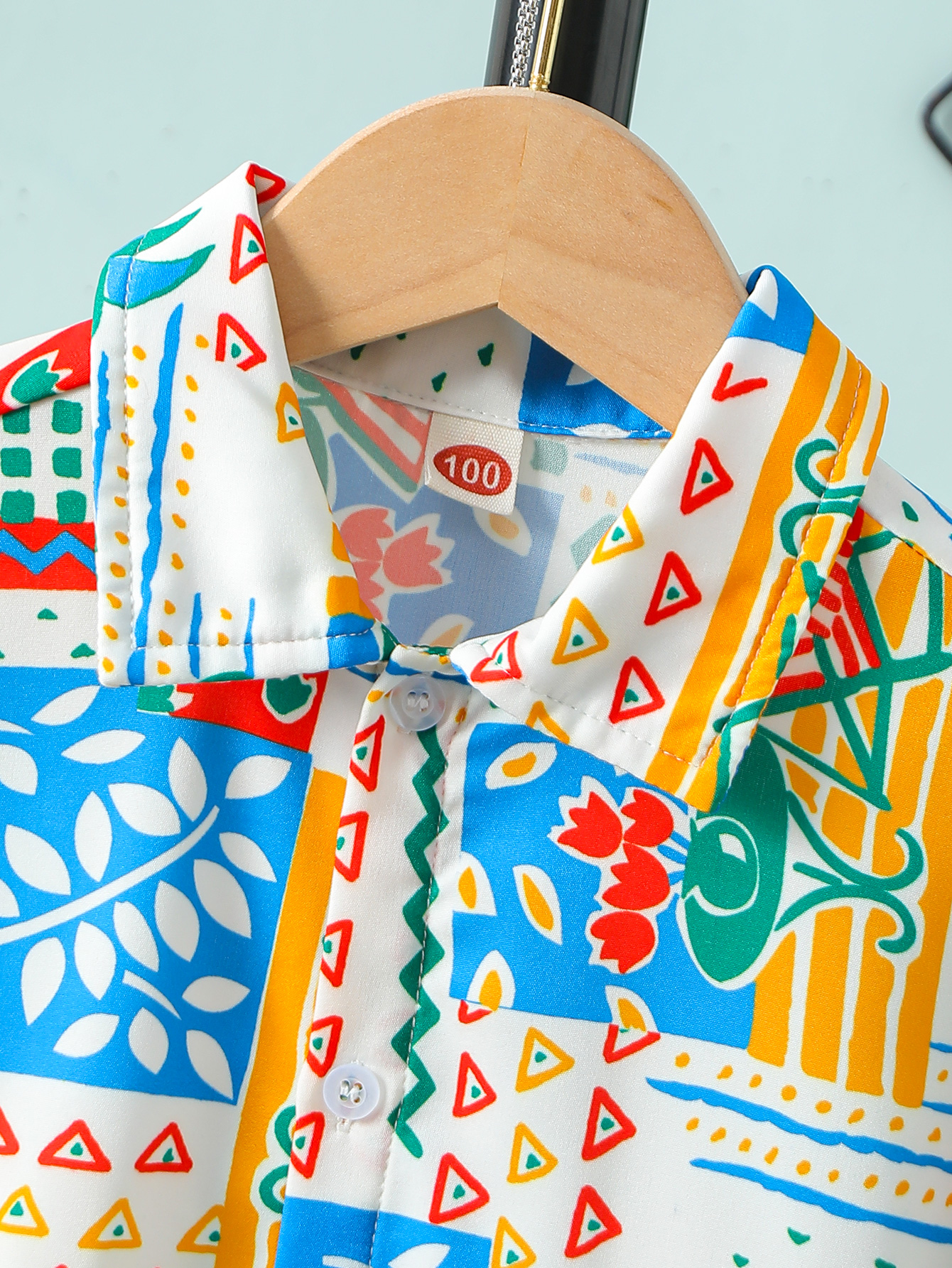 Boys Printed Short Sleeve Shirt and Shorts Set