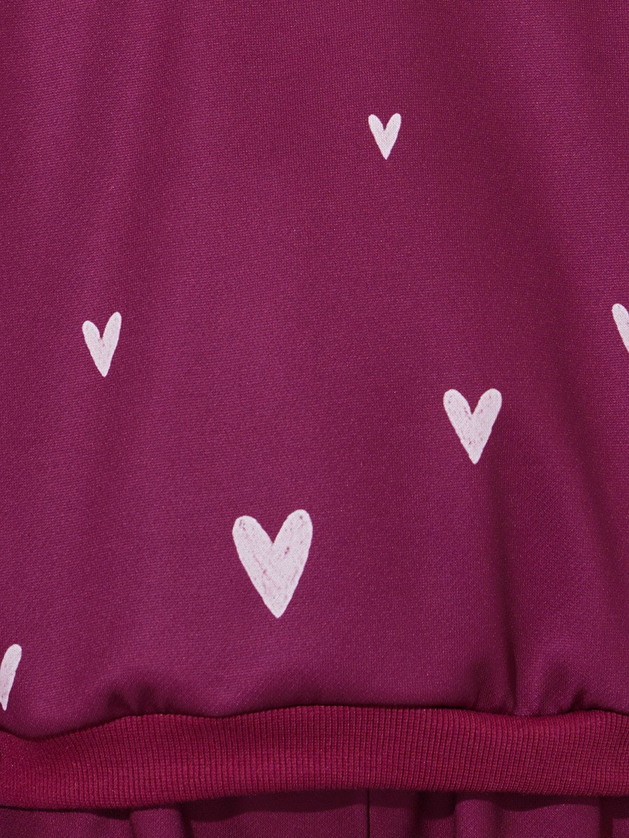 Girls All Over Heart Print Oversized Sweatshirt and Joggers Set
