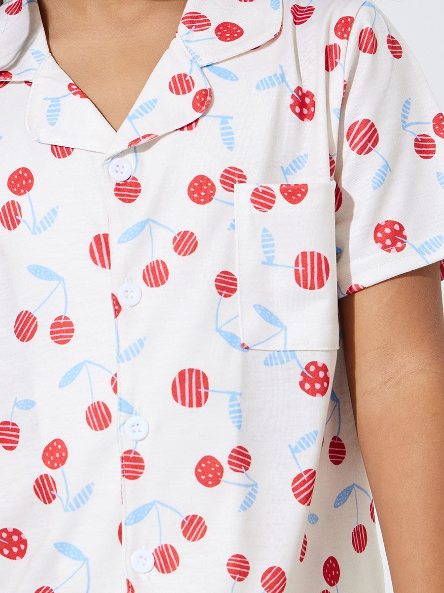 Girls All Over Print Shirt and Pyjama Set