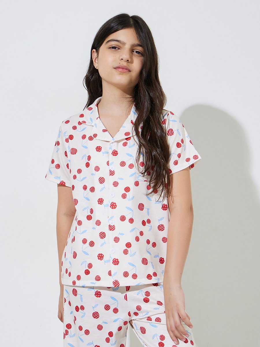 Teen Girls All Over Print Shirt and Pyjama Set