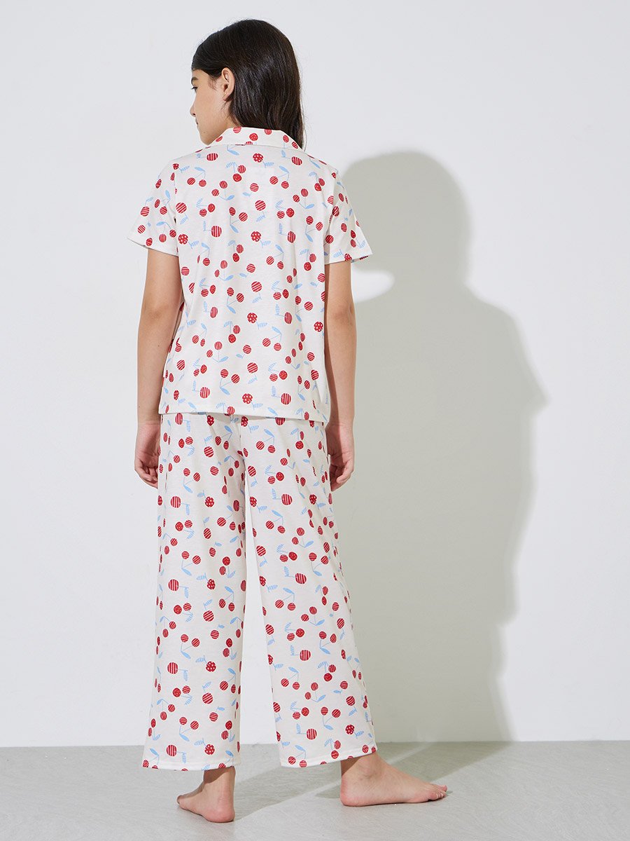 Teen Girls All Over Print Shirt and Pyjama Set