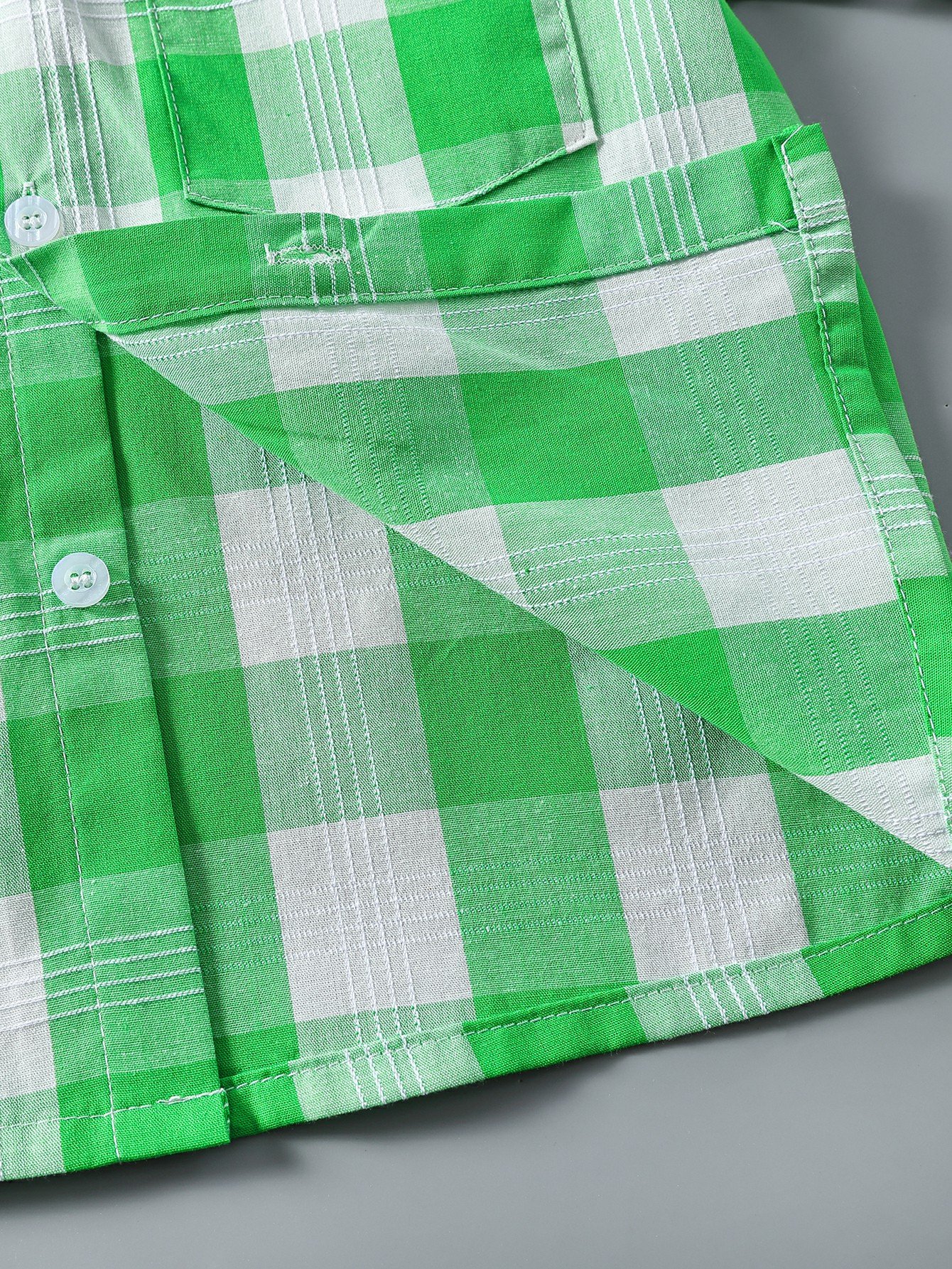 Boys Gingham Shirt and Yellow Shorts Cotton Set
