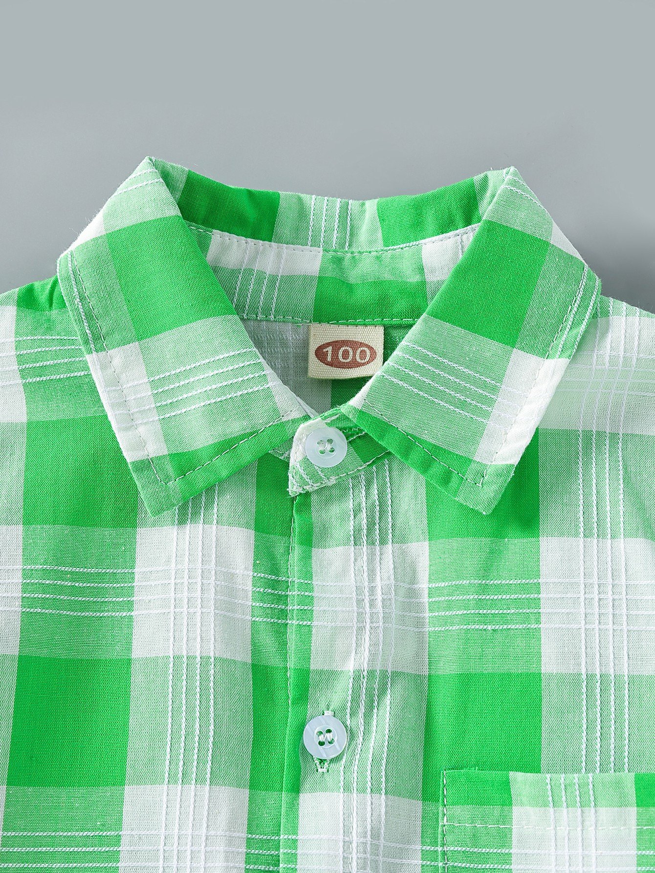 Boys Gingham Shirt and Yellow Shorts Cotton Set