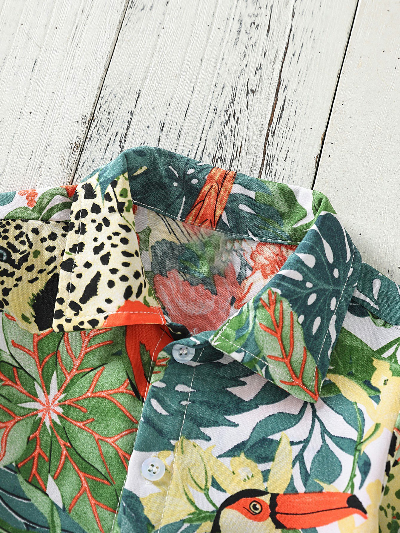 Boys Tropical Toucan Print Shirt And Shorts Set