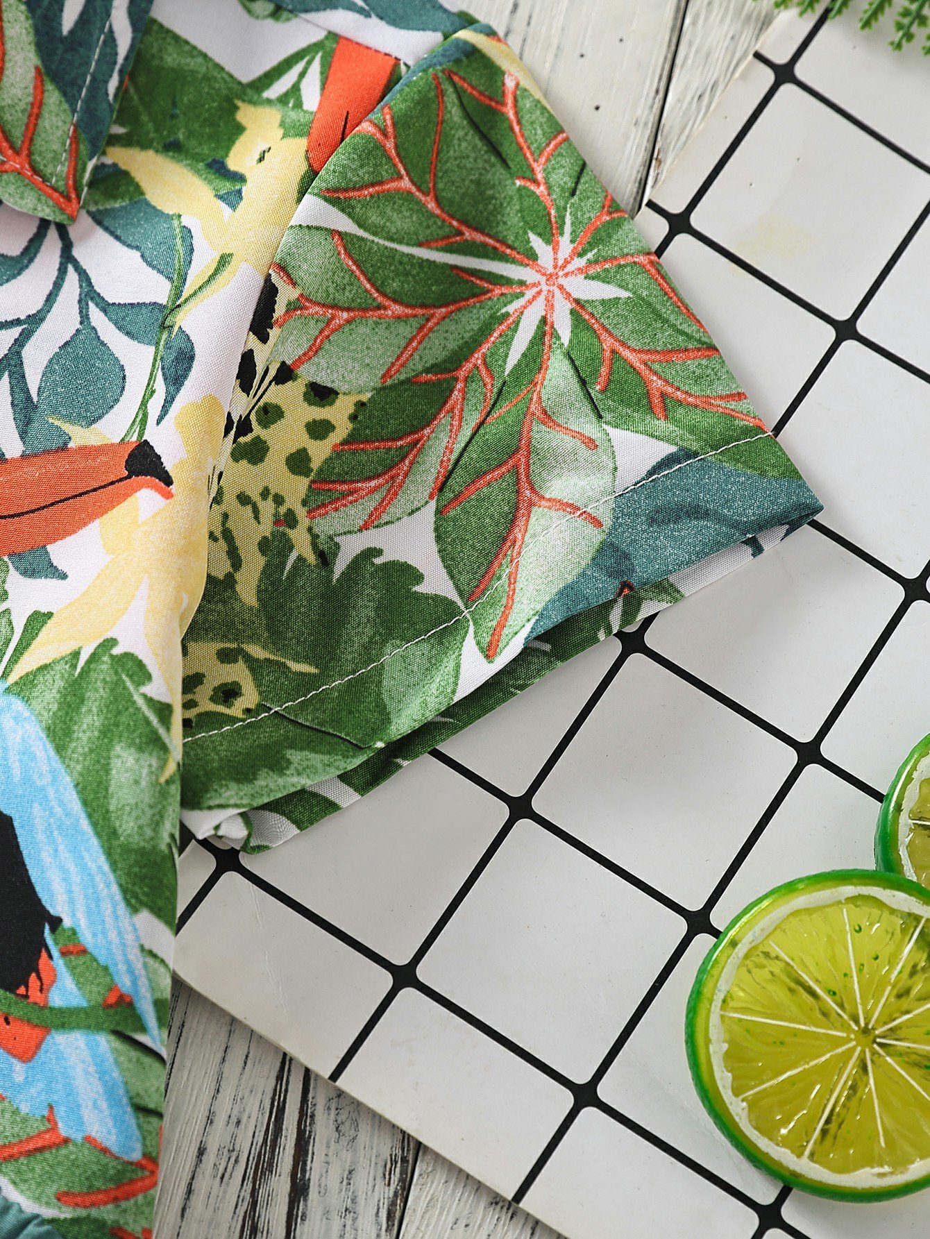 Boys Tropical Toucan Print Shirt And Shorts Set