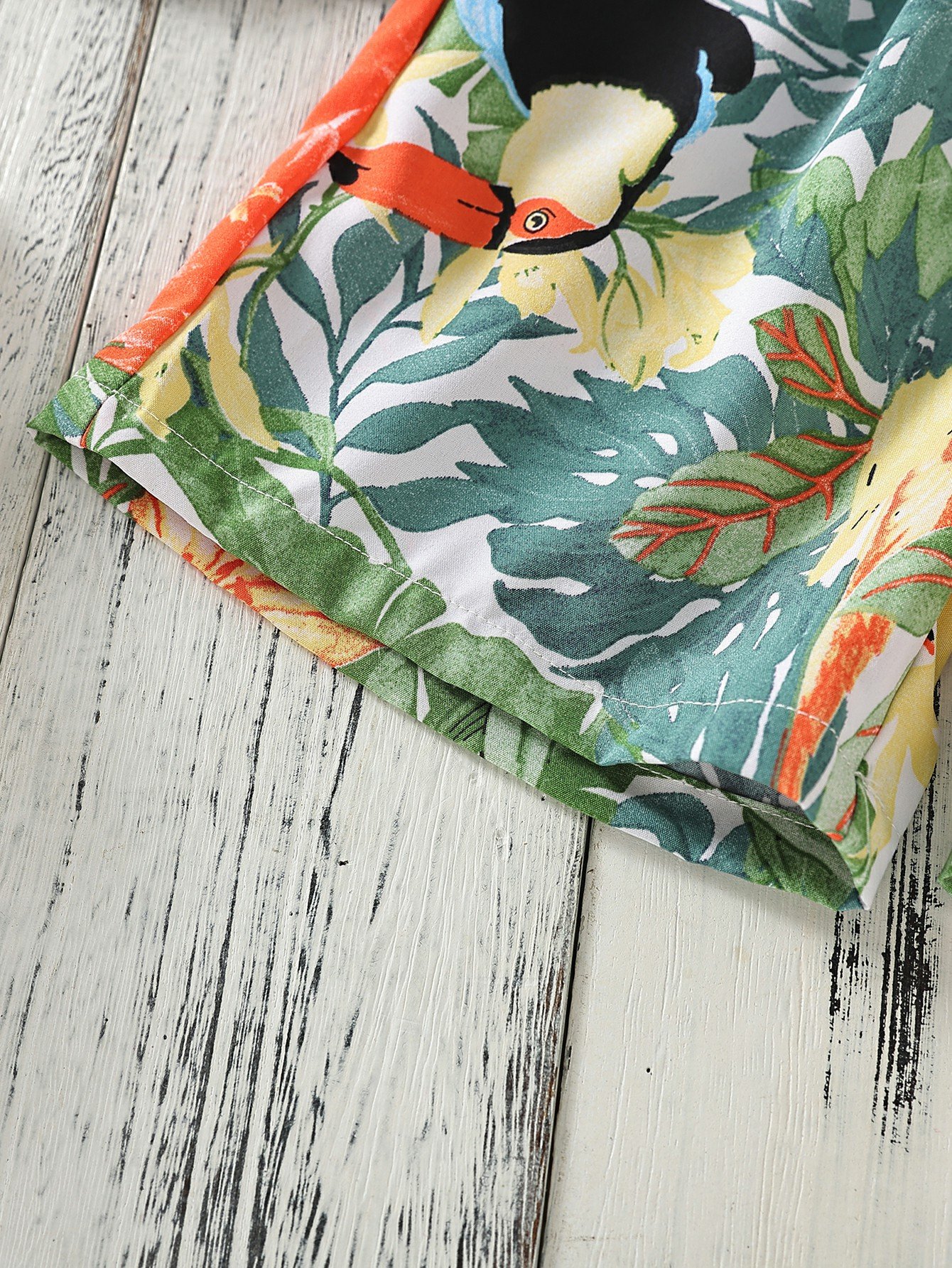 Boys Tropical Toucan Print Shirt And Shorts Set