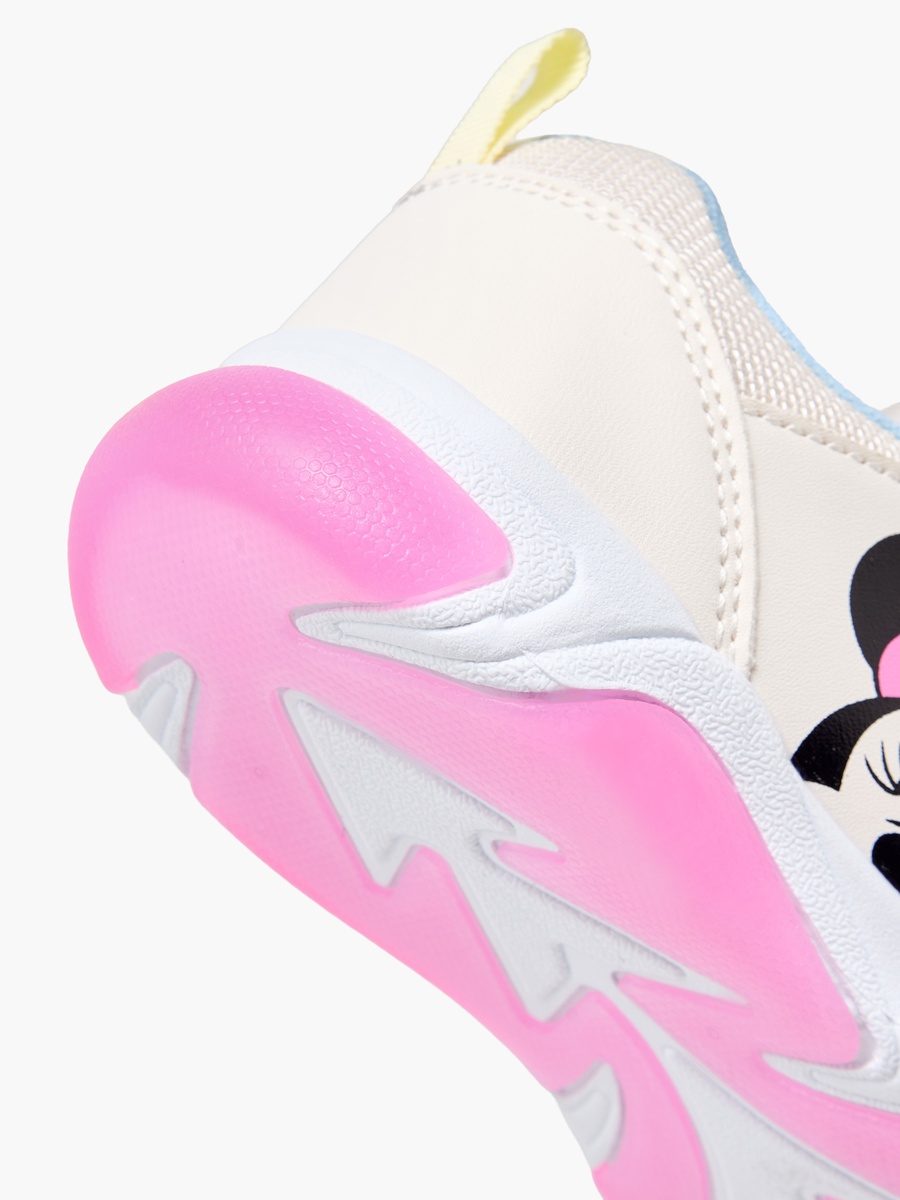 Girls Minnie Mouse Print Light-Up Ankle Sneakers