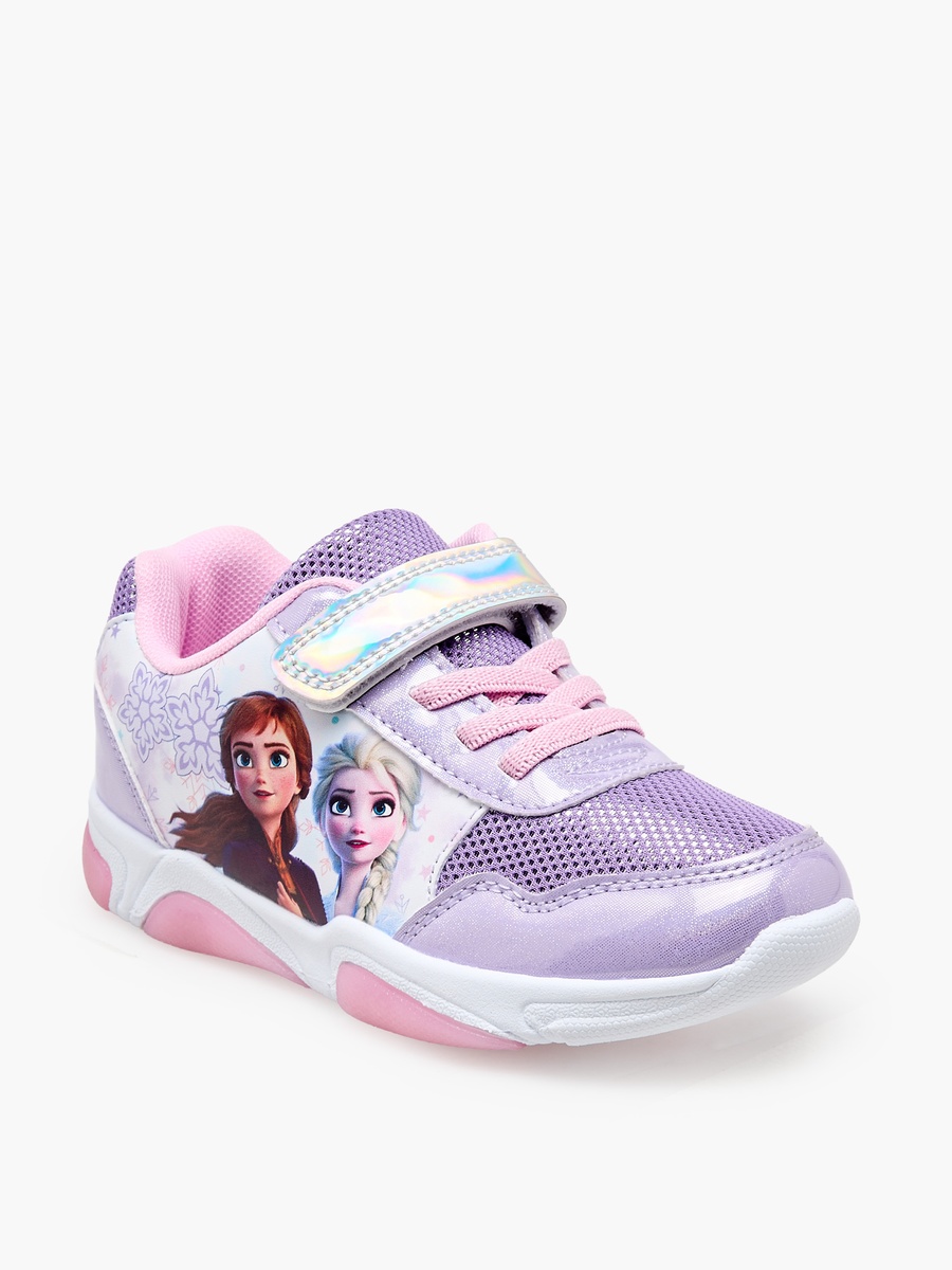 Girls Frozen Print Light-Up Ankle Sneakers