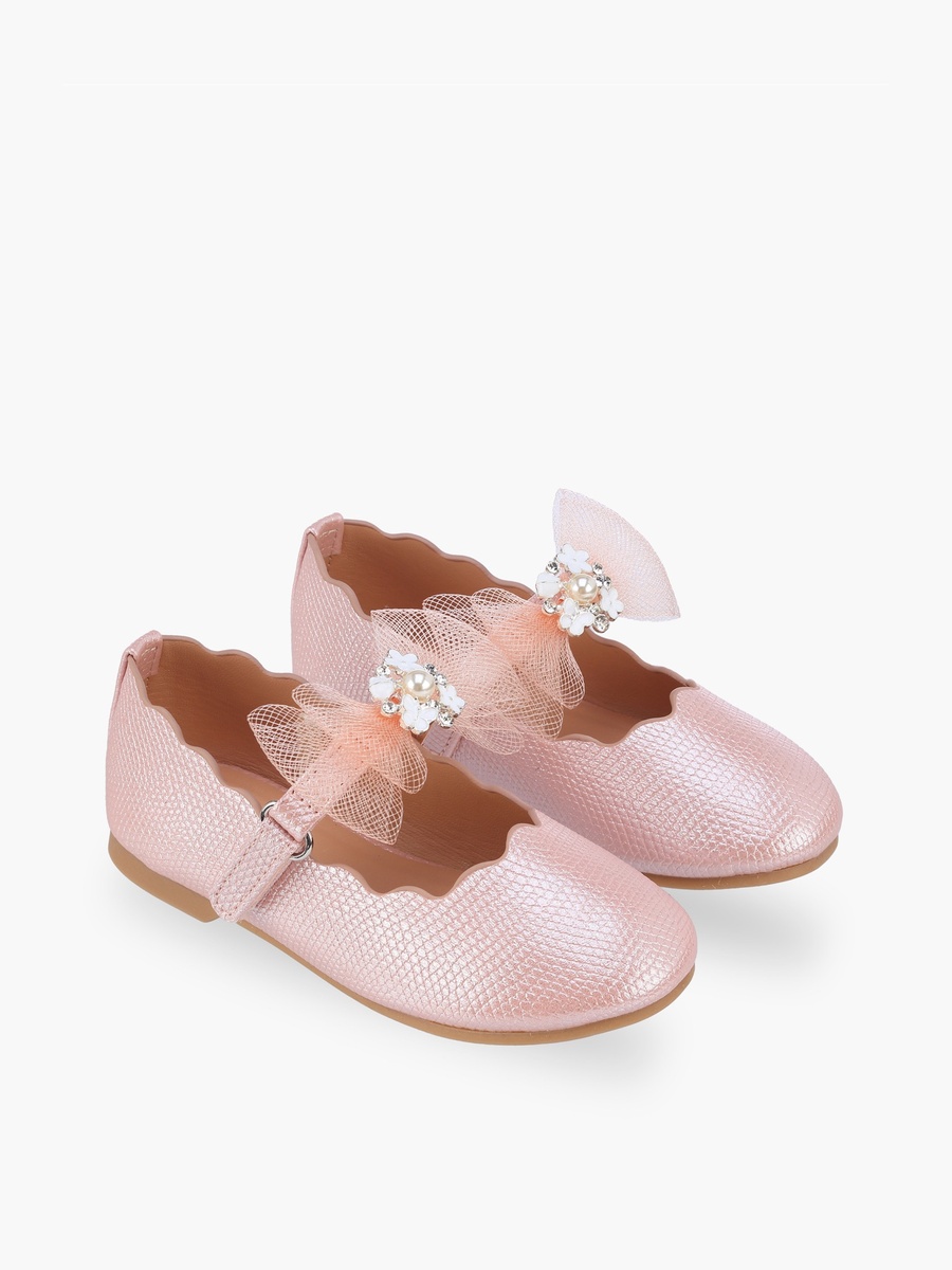 Girls Hook and Loop Ballerina Shoes