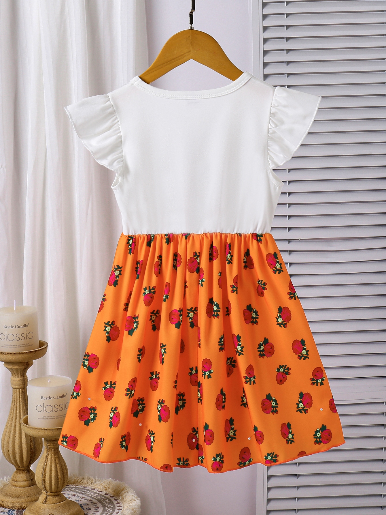 Girls A-Line Knee-Length Dress with Cartoon Print