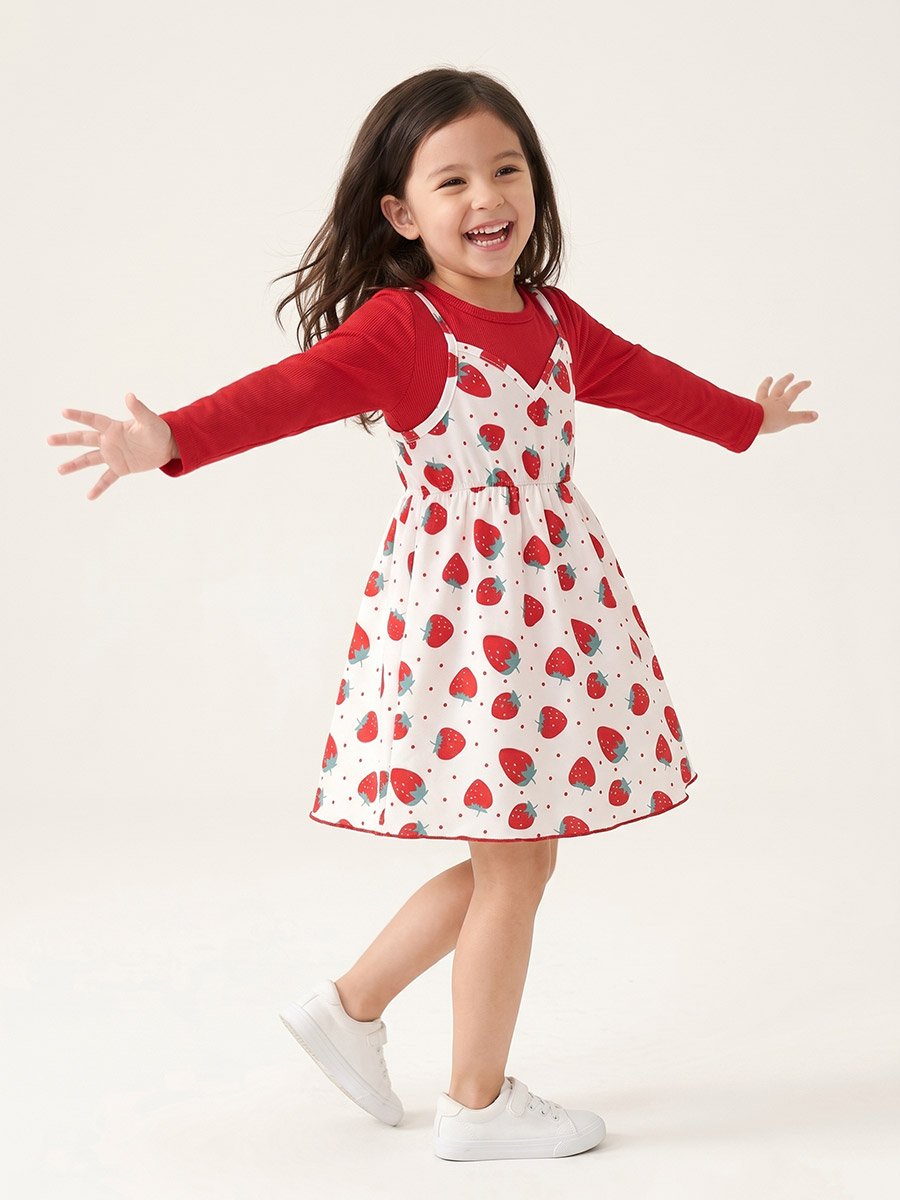 Red Strawberry Print Dress