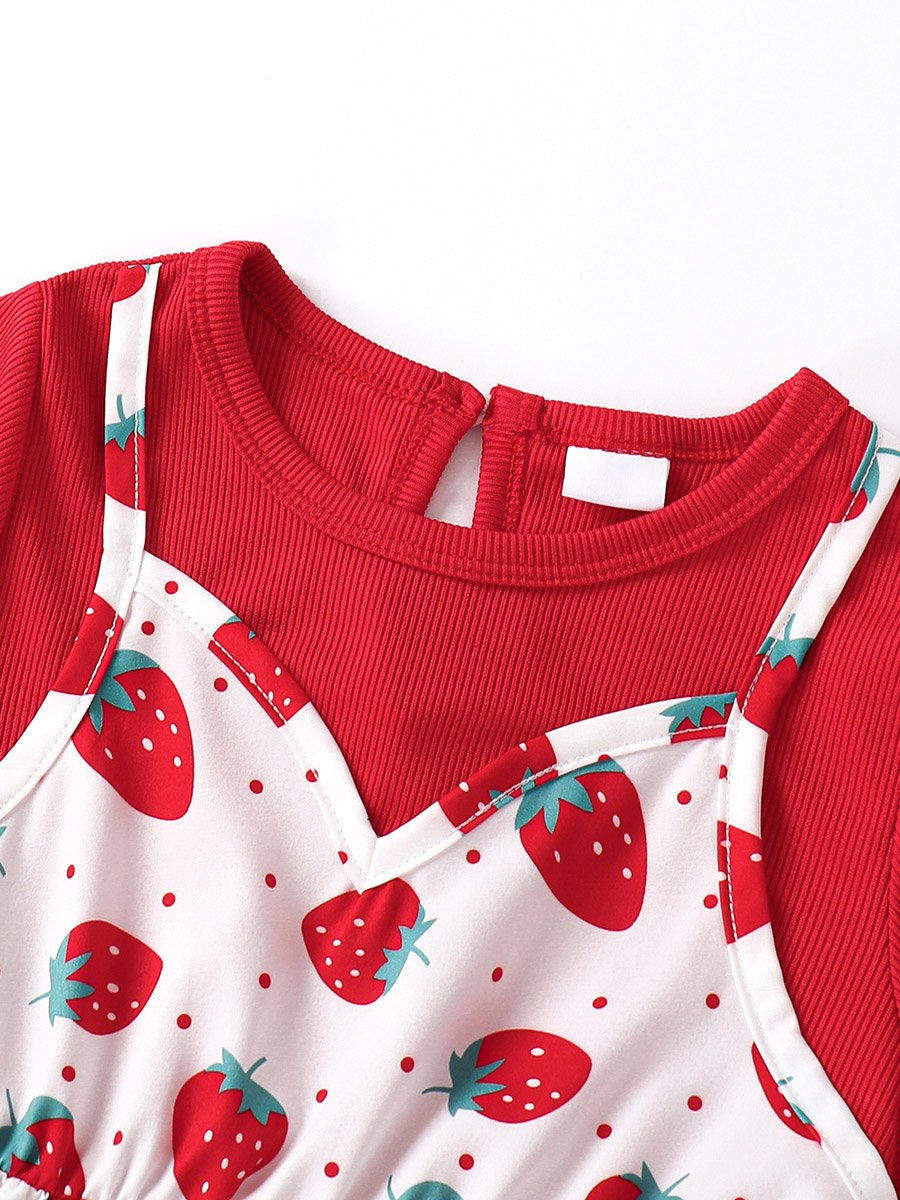 Red Strawberry Print Dress