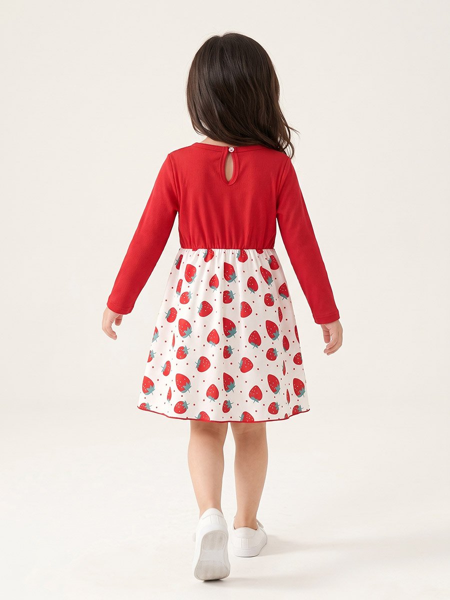 Red Strawberry Print Dress