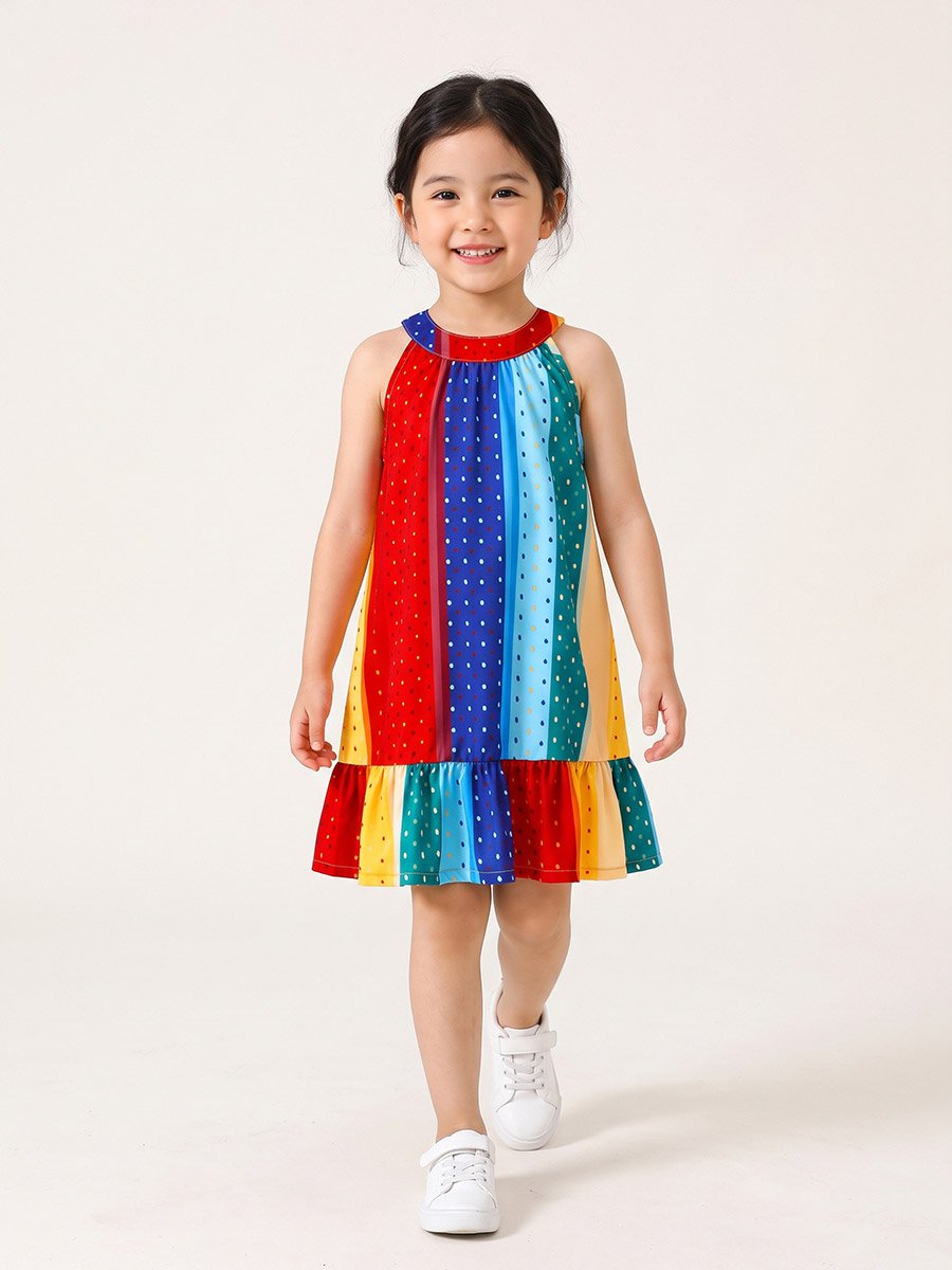 Girls Polka Dot Casual Dress