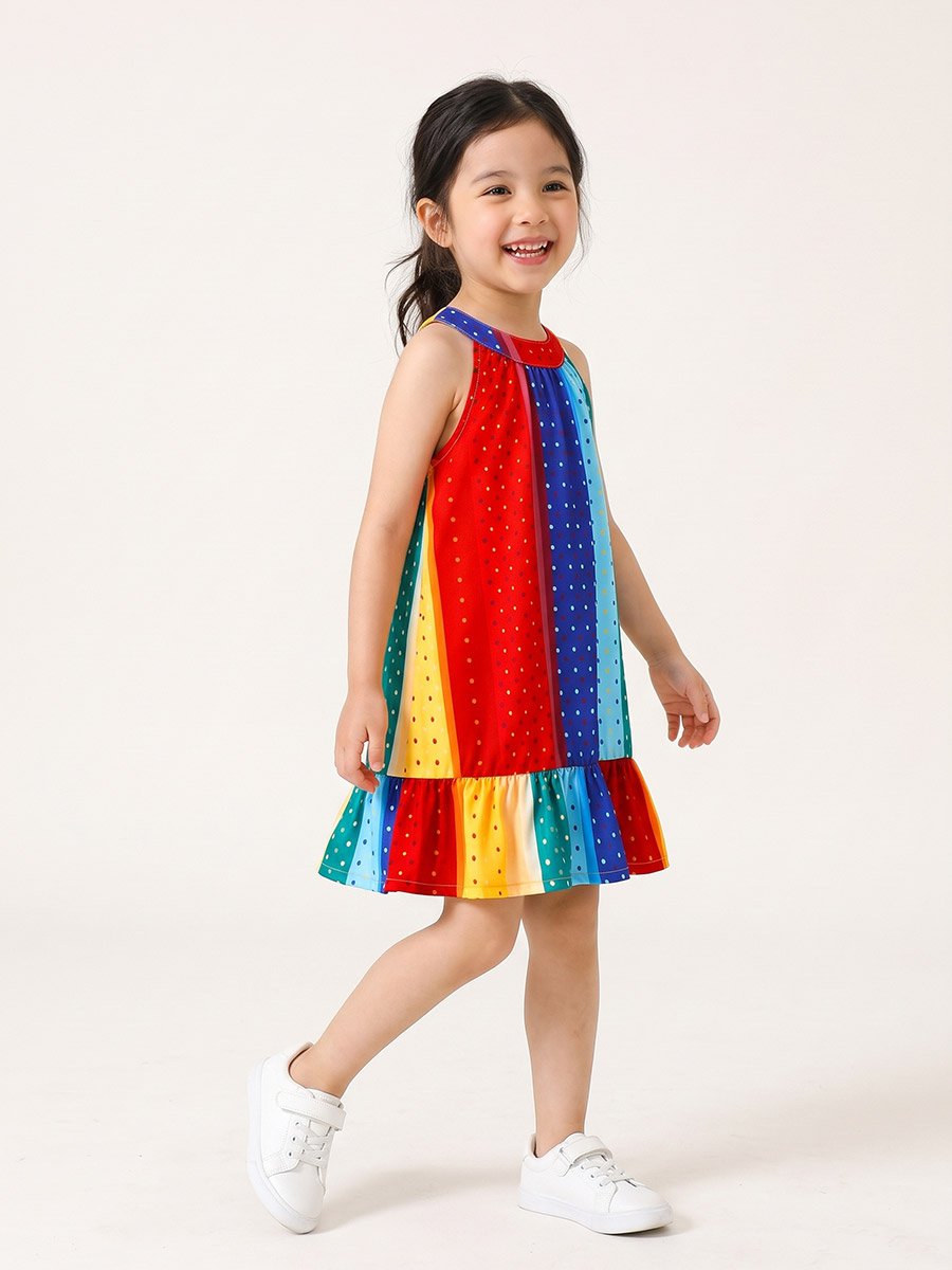Girls Polka Dot Casual Dress