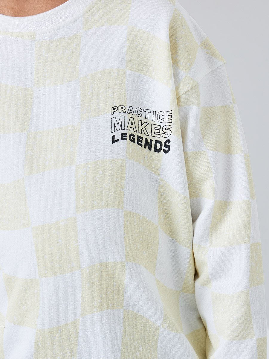 Boys Checkered Printed Cotton Sweatshirt
