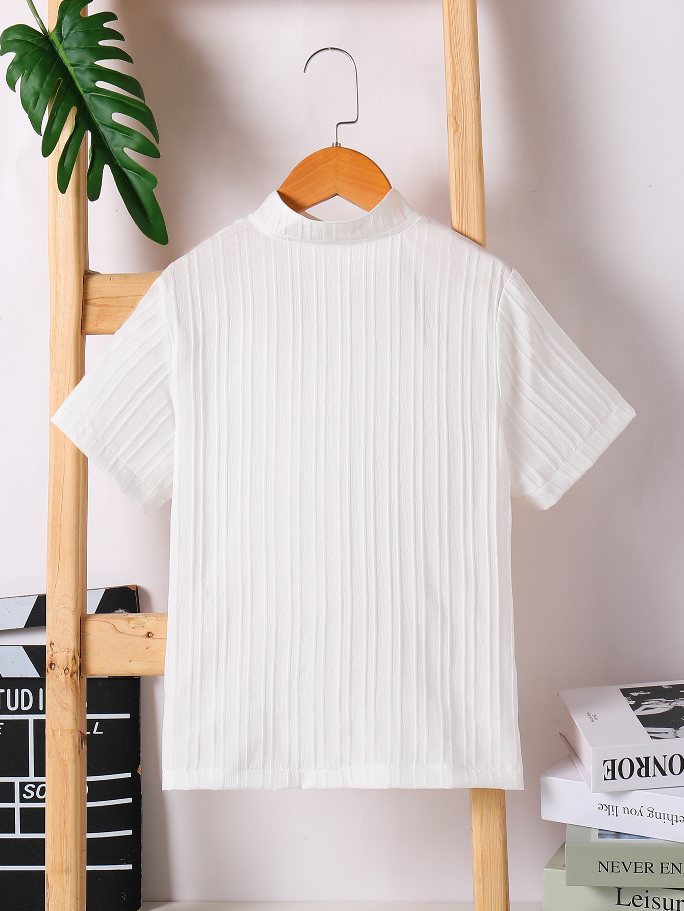 Boys Off-White Short Sleeve Collared Shirt