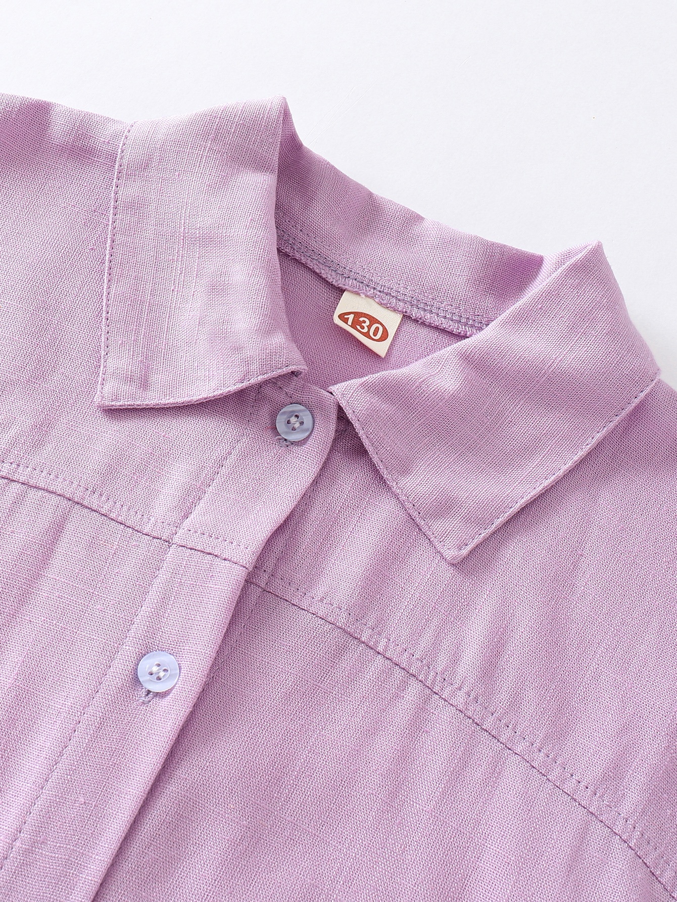 Kids Purple Collared Short Sleeve Button-Up Shirt