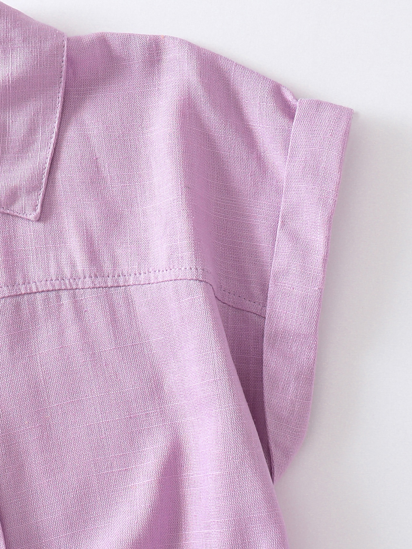 Kids Purple Collared Short Sleeve Button-Up Shirt