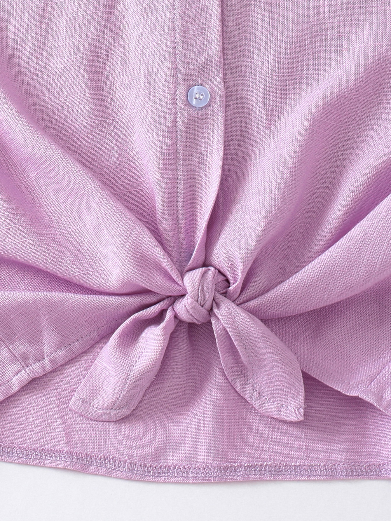 Kids Purple Collared Short Sleeve Button-Up Shirt