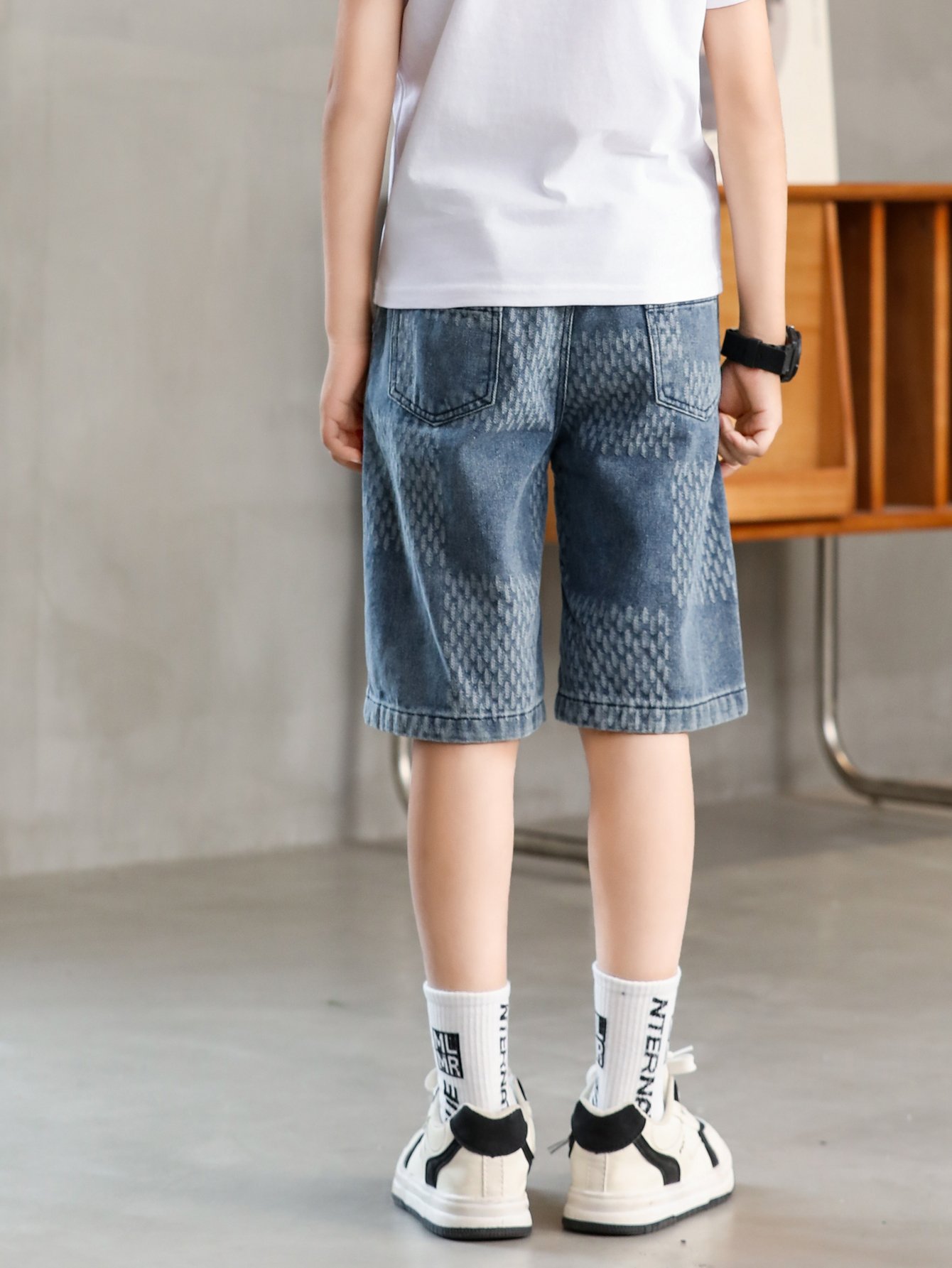 Boys Blue Cotton Blend Denim Shorts