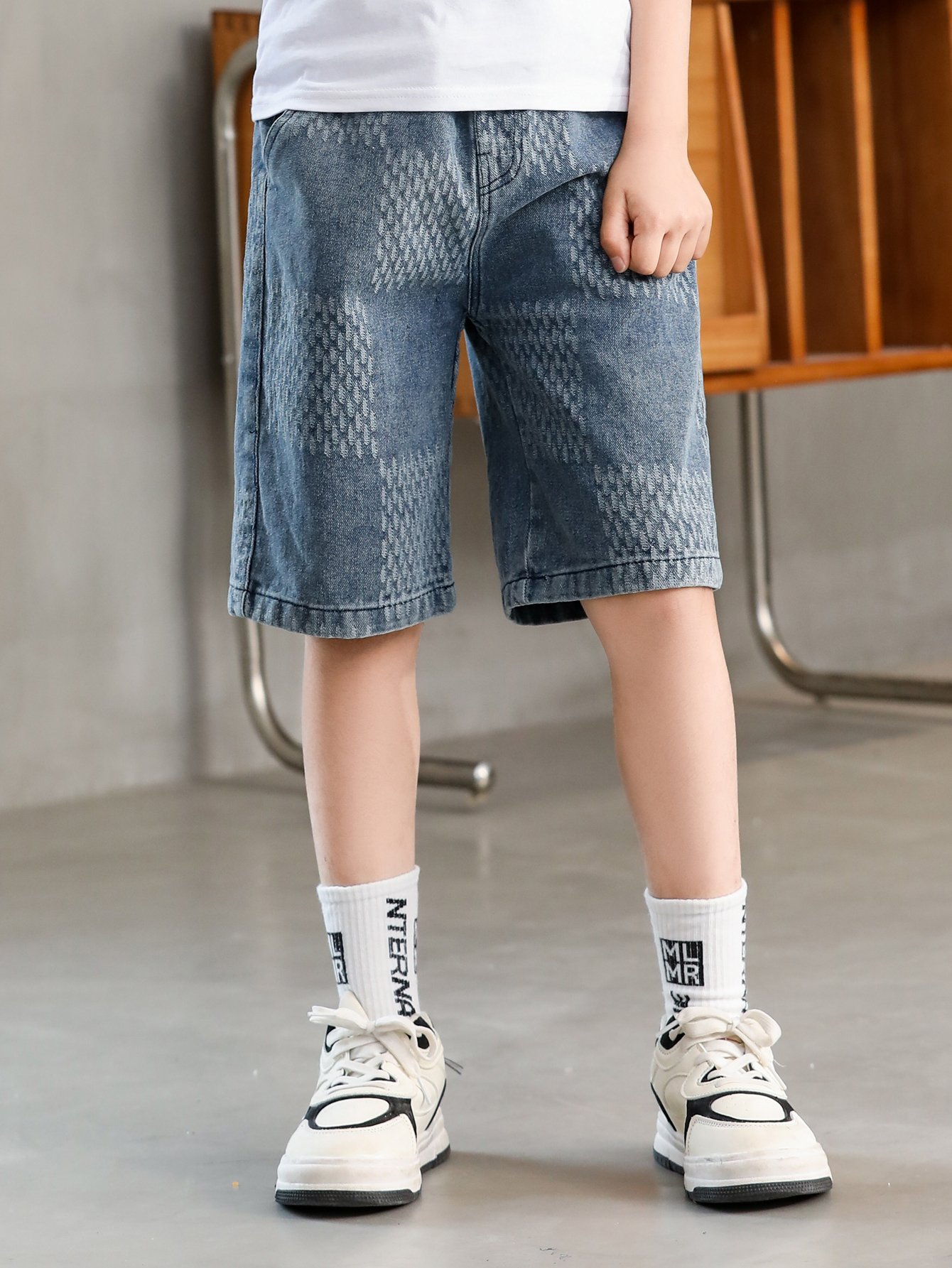 Boys Blue Cotton Blend Denim Shorts