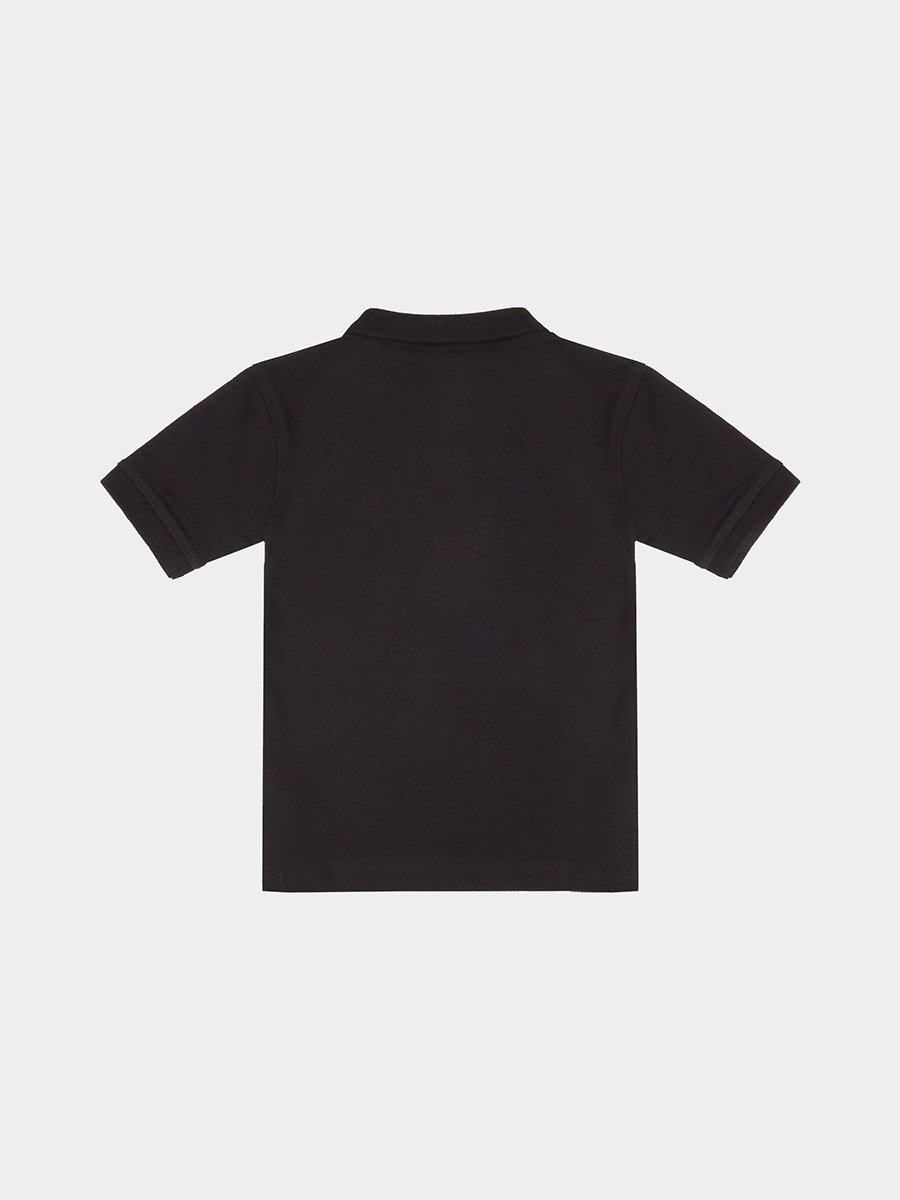Baby Boy Black NY Print Regular Fit Polo T-Shirt