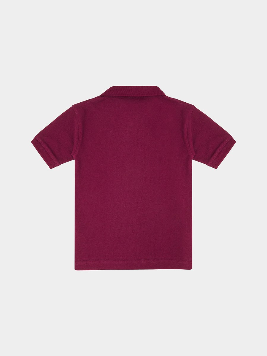 Baby Boy Burgundy NY Print Regular Fit Polo T-Shirt