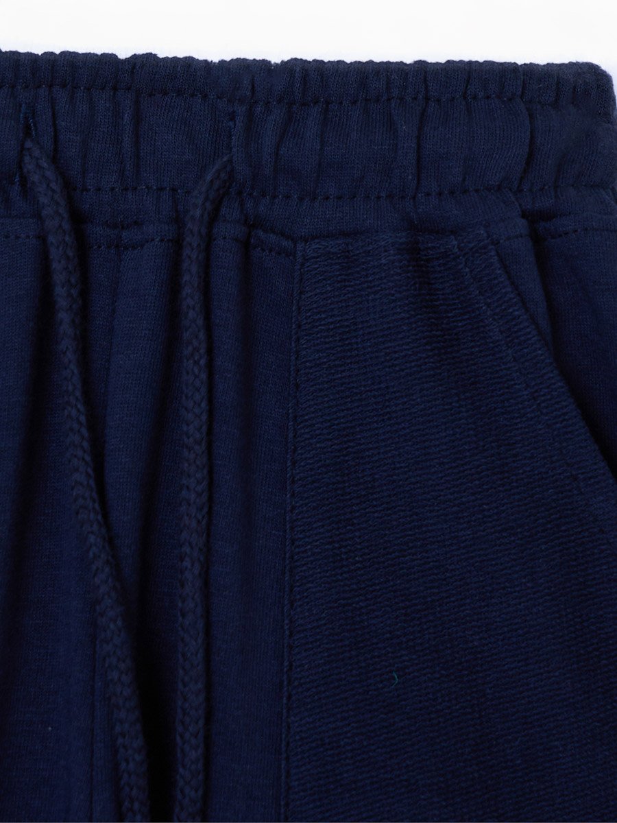 Baby Boy Navy Blue Pull On Joggers with Knee Patch