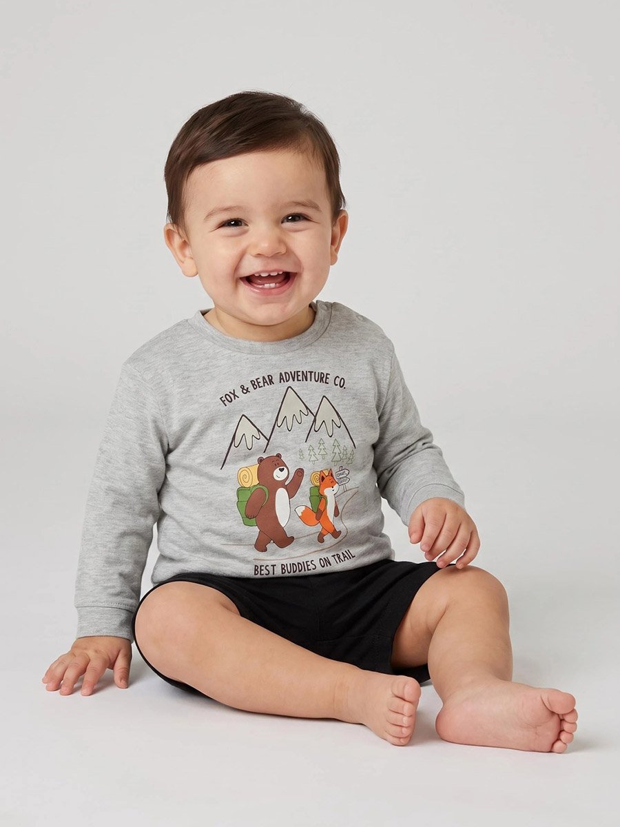 Baby Boy Grey Graphic Print Regular Fit Sweatshirt