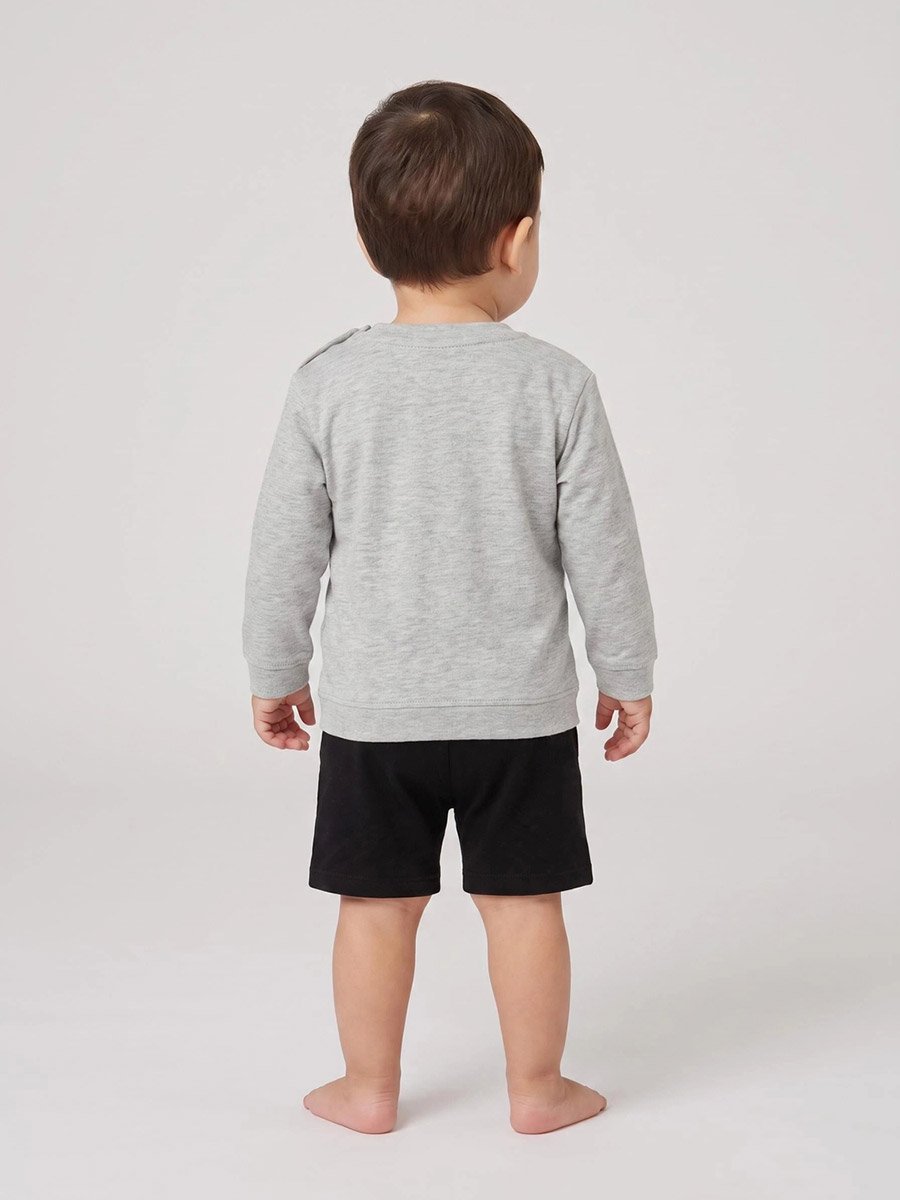 Baby Boy Grey Graphic Print Regular Fit Sweatshirt